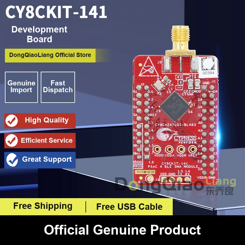 For the CY8CKIT-141 Development Board Evaluation Board (DEV KIT) with PSoC 4 BLE SMA Module