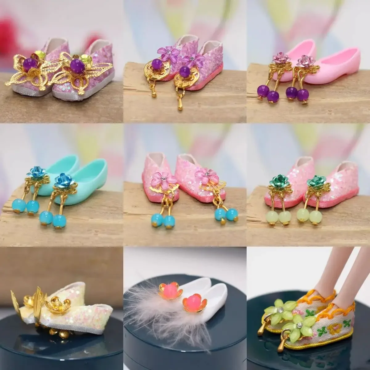 Chaussures Plates Style Chinois Rétro pour Femme, Sandales à Beurre de 30cm, 1/6, Accessoires Féminins