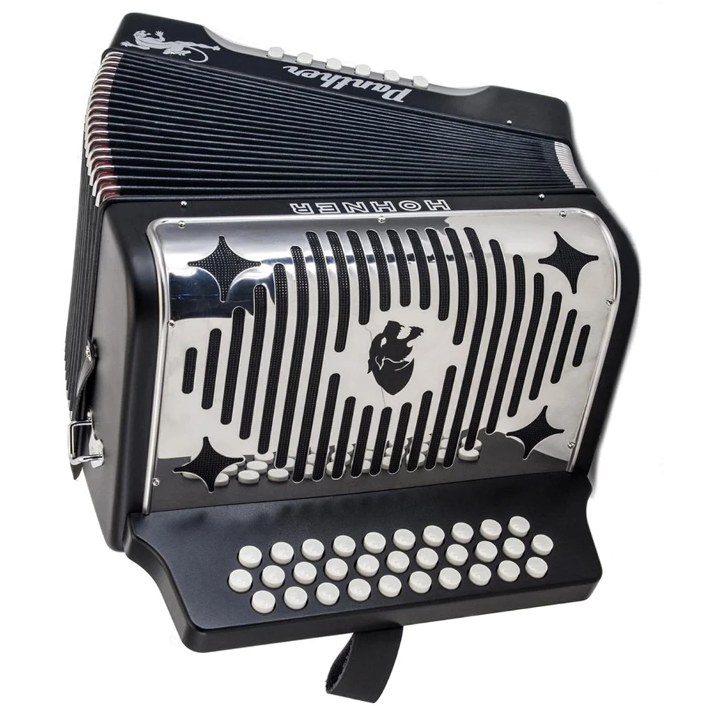 100 % Rabattverkauf NEUES Hoh_-ner Panther Diatonic Accordion – Schlüssel von G/C/F – Schwarz auf Lager verfügbar