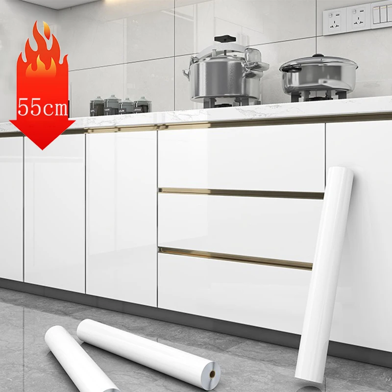 Autocollants de cuisine résistants à l'huile et à l'eau, papier peint auto-adhésif en rouleau à motif de marbre pour la décoration de la maison, 55cm