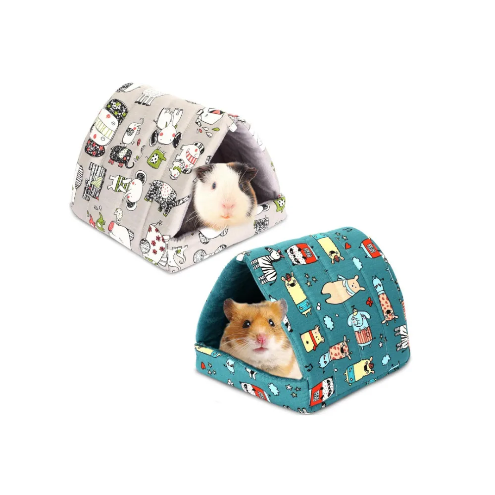 Cavia Schuilplaats, Cavia Bed Wasbaar Kleine Dierenhuisje Kooi Accessoires voor Muis Chinchilla's Hamsters Egels Fretten Baardagame en Ratten