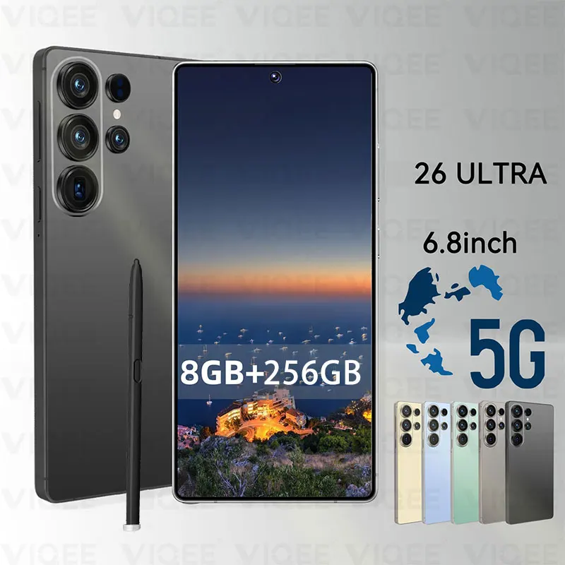 26S Ultra Smartphone Entsperrt, 5G Android-Handy mit 8GB+256GB Speicher, 6,6 Zoll Display, Stylus-Stift, GPS, Dual-SIM Dual-Standby, Schnelles Laden, Ideales Geschenk-Telefon