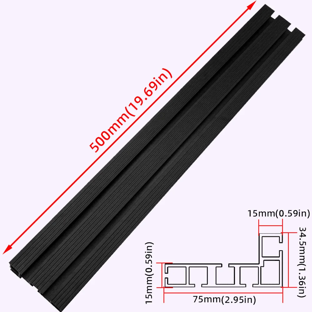 Valla de mesa de trabajo de pista 75 T de aluminio para carpintería, accesorios de sistema, herramienta de bricolaje, ranura en T, plantilla de sierra de banda para proyectos de sierra de mesa, 30, 50cm
