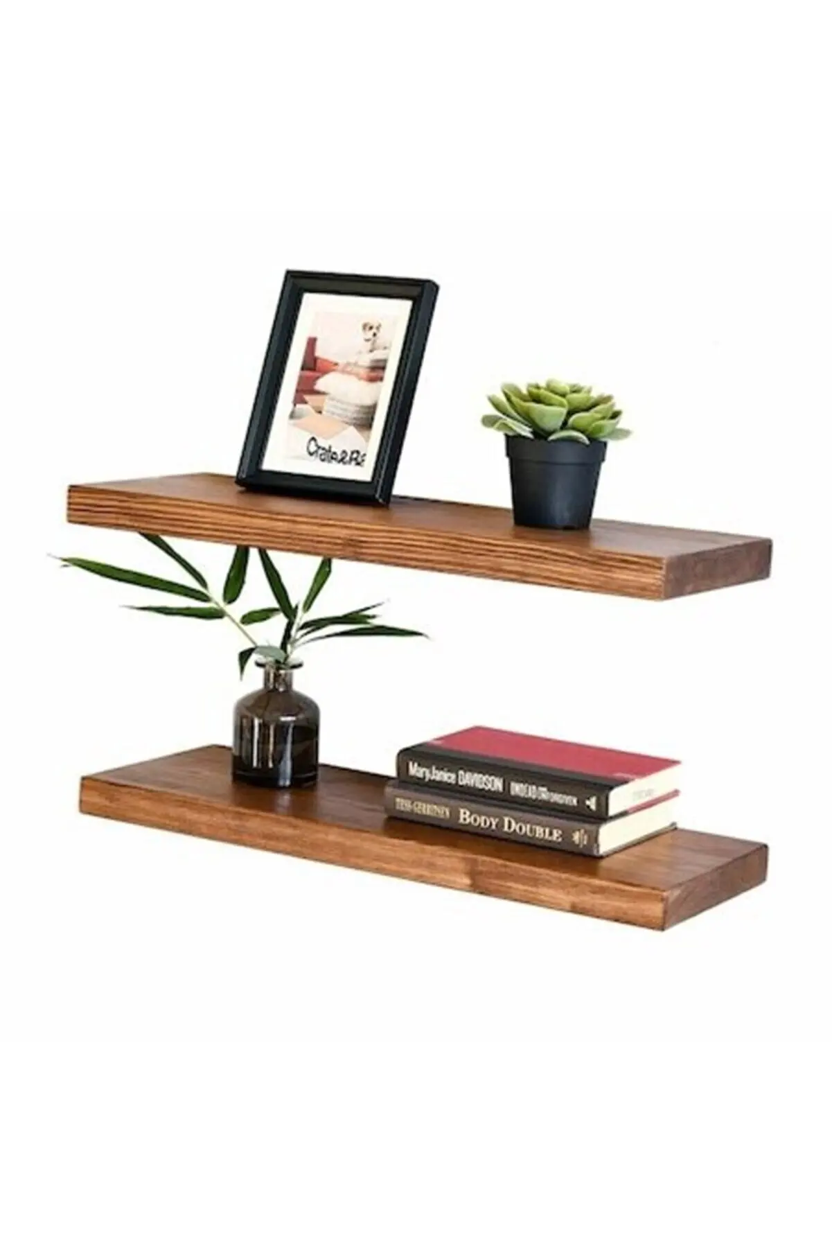 Wooden Plant Shelves Journals Rack Bedroom Hanging Floating Shelf Bedroom Shelves Wall Storage Rack Living Room Decoration