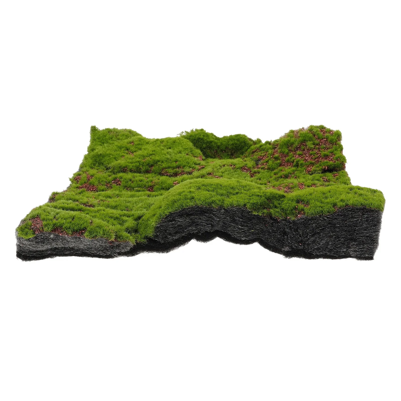 NONE Tapis de gazon de mousse simulé, roches artificielles décoratives, plantes de jardin rondes, faux 3