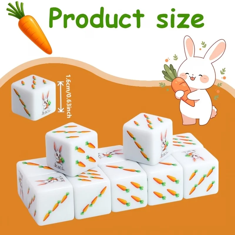 CANDYPIXEL 12Pcs Carrot D6 Dice Set, suitable for table games, board games RPG、DND、 Party discounts, 6-sided dice