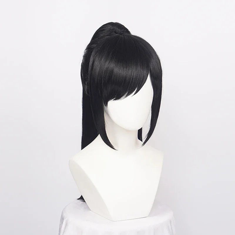 Ccutoo czarny syntetyczny Dororo Hyakkimaru peruka do cosplay Chip wymienny kucyk Osamu Tezuka + czapka z peruką — zdjęcie 2