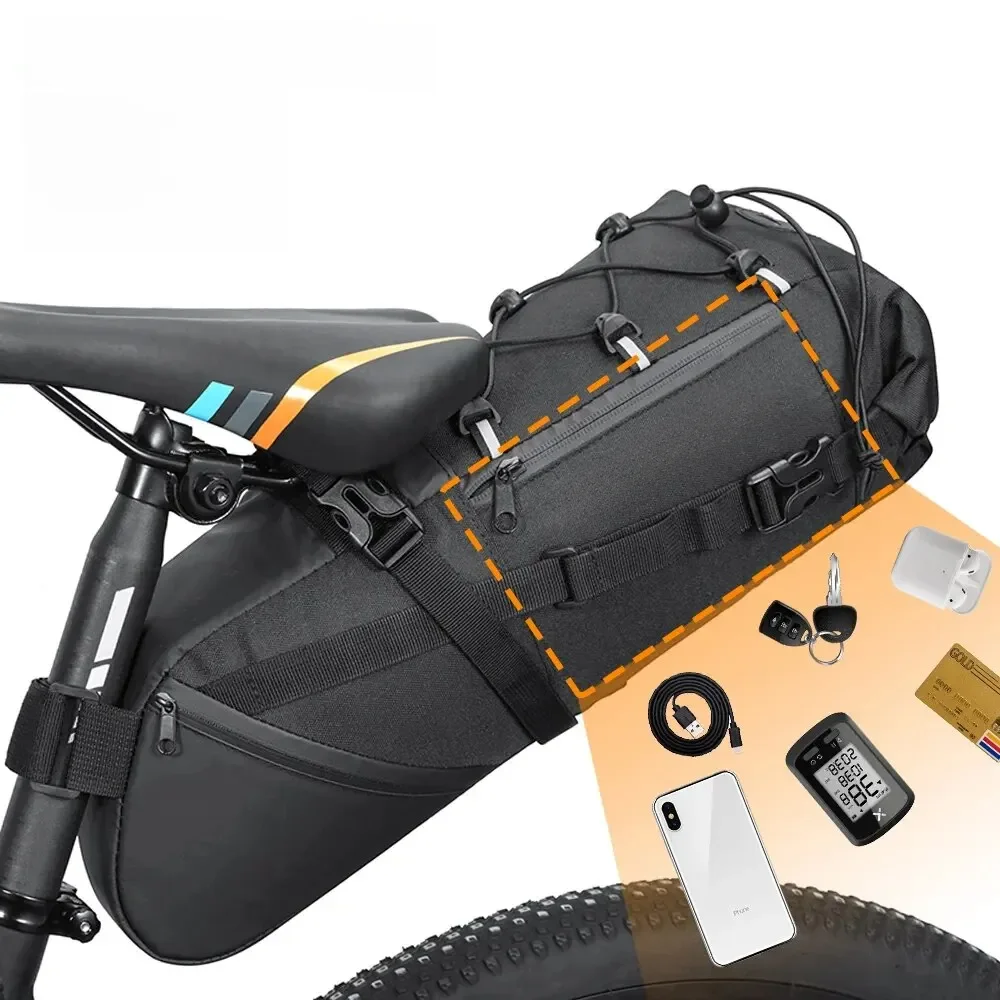 AliExpress NEWBOLER Bike Bag Waterproof 10L Large Capacity Bicycle Saddle Bag Cycling Foldable Tail Rear Bag MTB Road Trunk Bikepacking