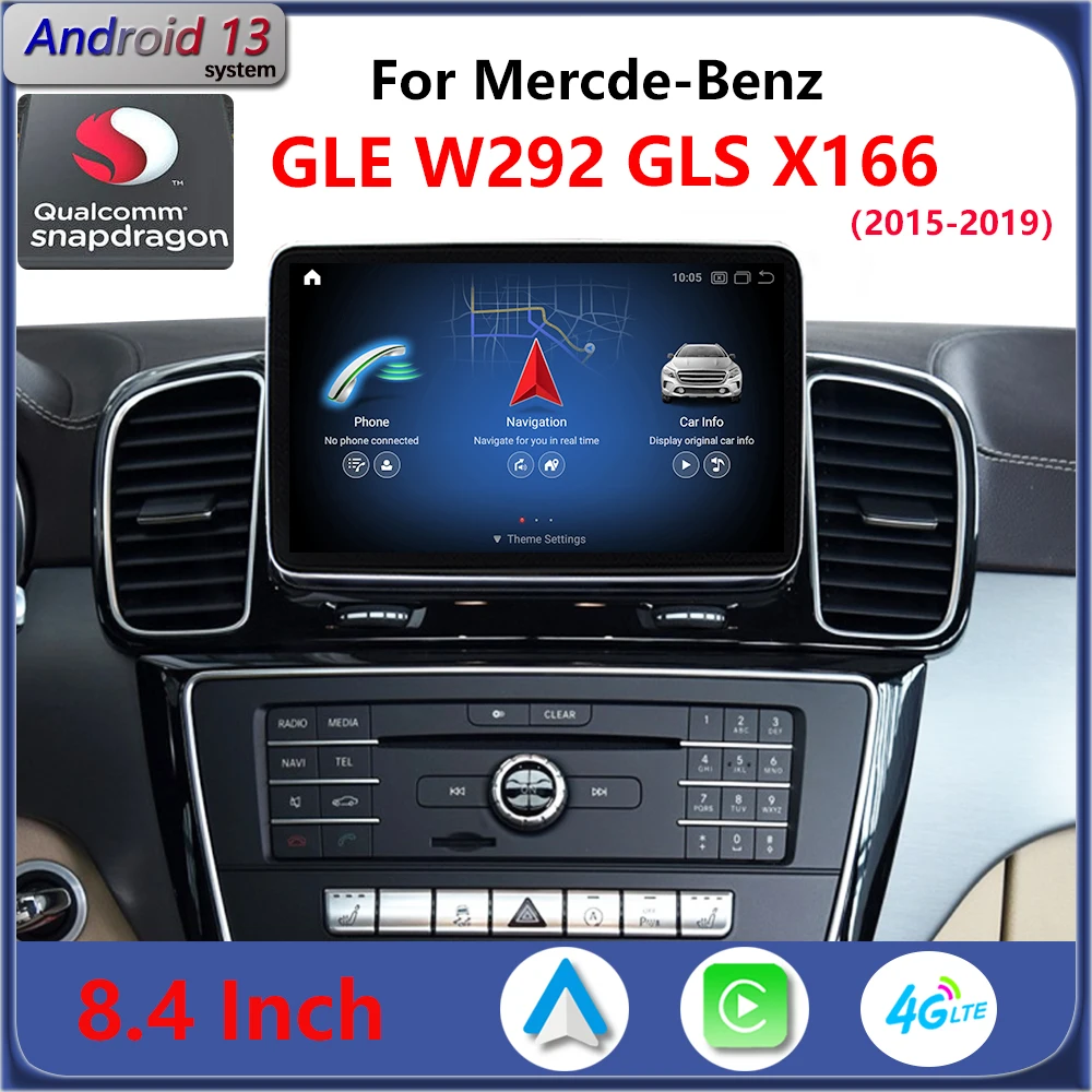 Snapdragon Android 13 For Mercedes Benz GLE W292 GLS X166 GLE320 2015 2019 CarPlay Car Radio GPS Navigation Multimedia HD Screen