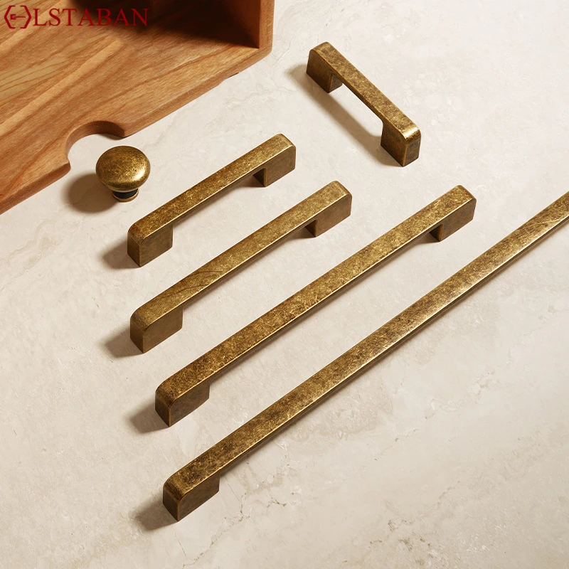 Vintage Furniture Cabinet Handle Zinc Alloy Antique Bronze Kitchen Cabinet Knob Wardrobe Drawer Pull Hardware Lengthen Handle