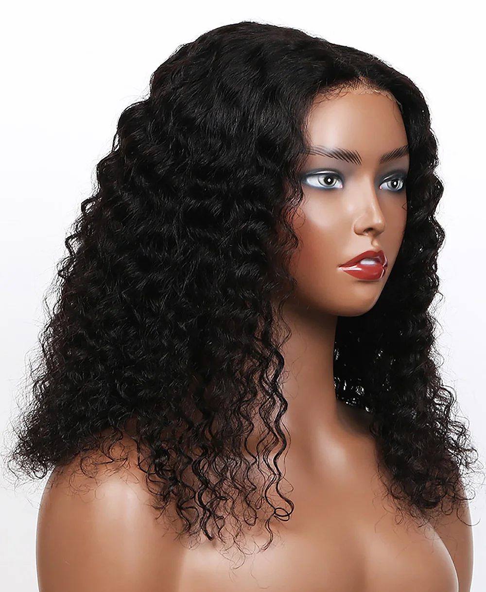 Code Calla-Perruque Bob Deep Wave sans colle pour femme, densité 180%, cheveux humains, dentelle transparente pré-découpée 9x6, Frmetals, aspect naturel