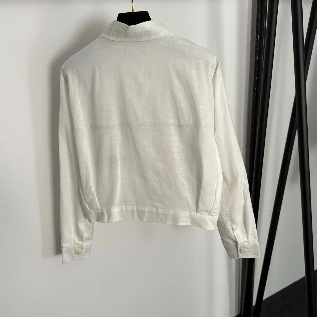 

2025 Autumn New Women's Long Sleeve Short Linen Coat