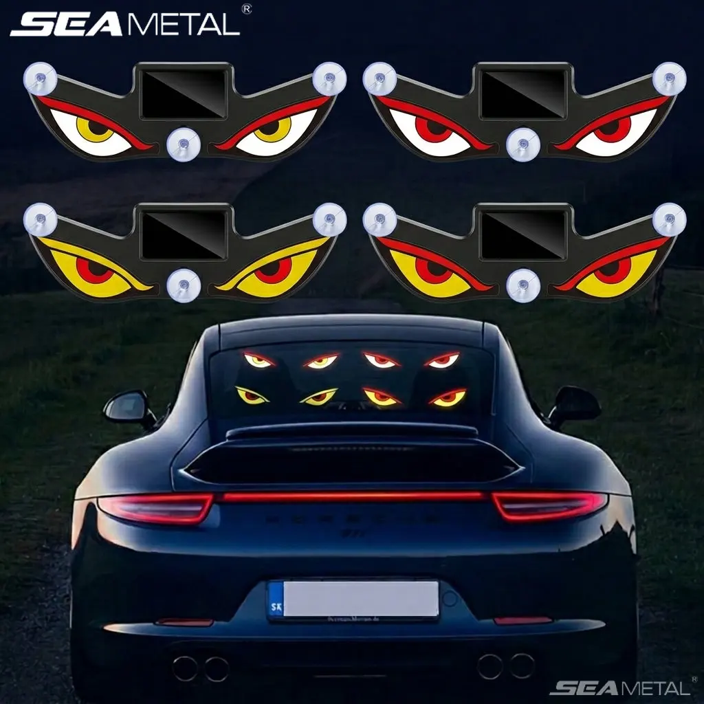 

SEAMETAL Solar Car Warning Light Anti-Collision Strobe Signal Lamp Devil's Eye Flash Lamp Wireless USB Charging Car LED Light