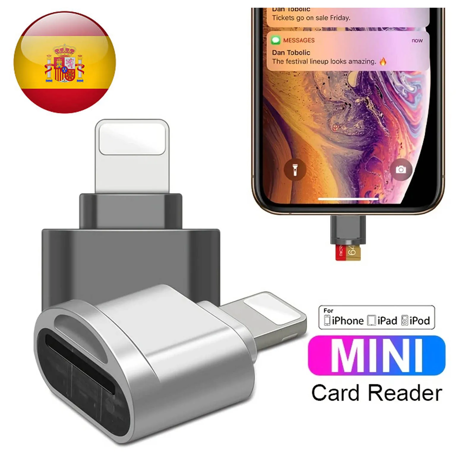 Czytnik kart Micro TF SD adapter do IPhone, IPad, OTG do Micro SD, czytnik kart pamięci, kompatybilny z IOS 13