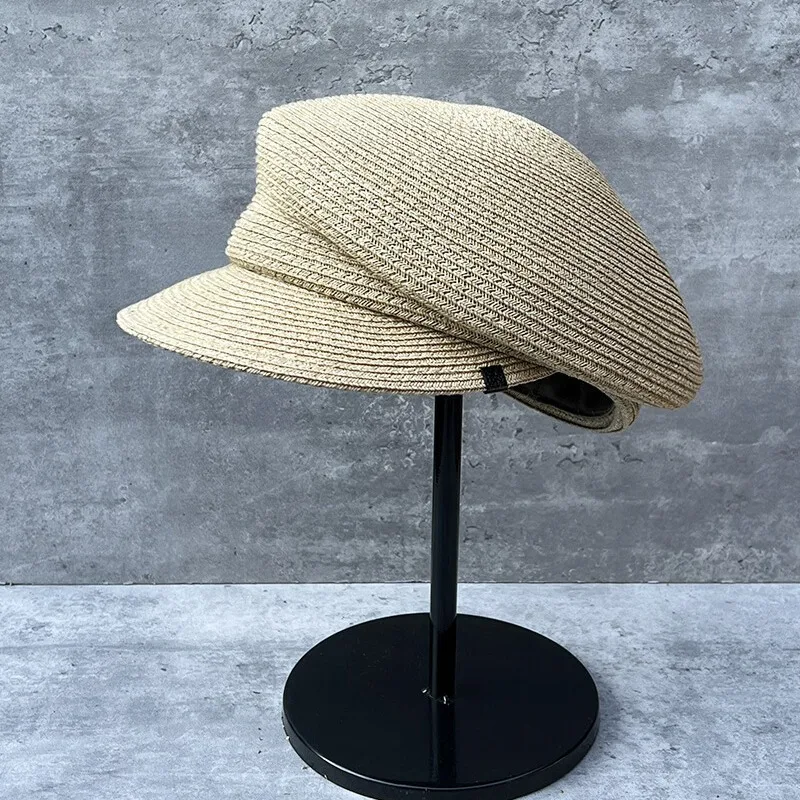 

New Style Women Summer Hats Newsboy Cap Ladies Straw Hat Sloping Brim Visor Cap Cabbie Beret Girls Paperboy Cap