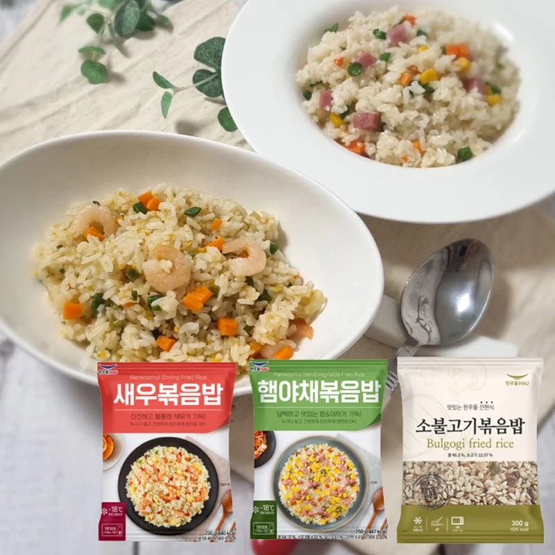 Korean Well Fried Rice Pure Taste Children's Set 3 kinds 9 bags (3 bags of shrimp and 3 bags of Ham vegetables and 3 bags of beef beef)