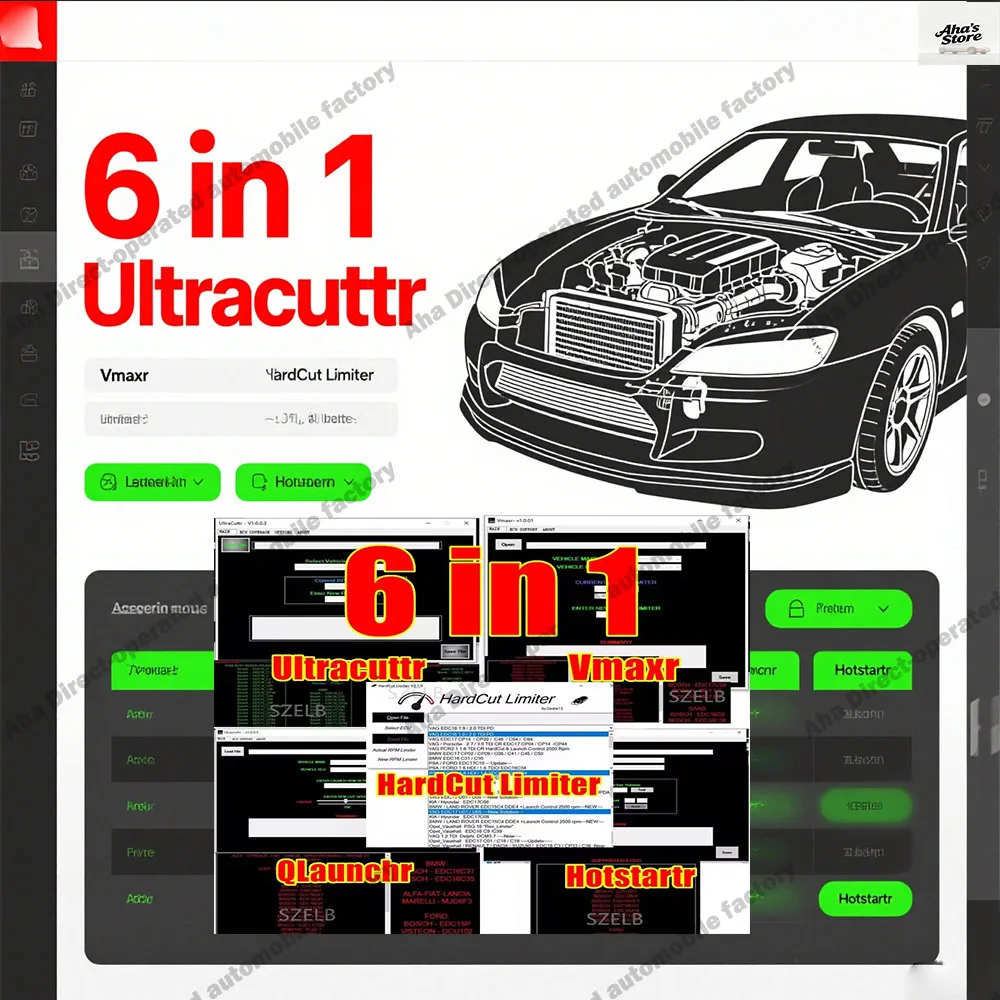 

HardCut Limiter Diesel obd2 scanner - Petrol Engines- Pop&Bang- HARDCUT LIMITER VMAX+HotStartr+ QLaunchr Software 6 in 1 package