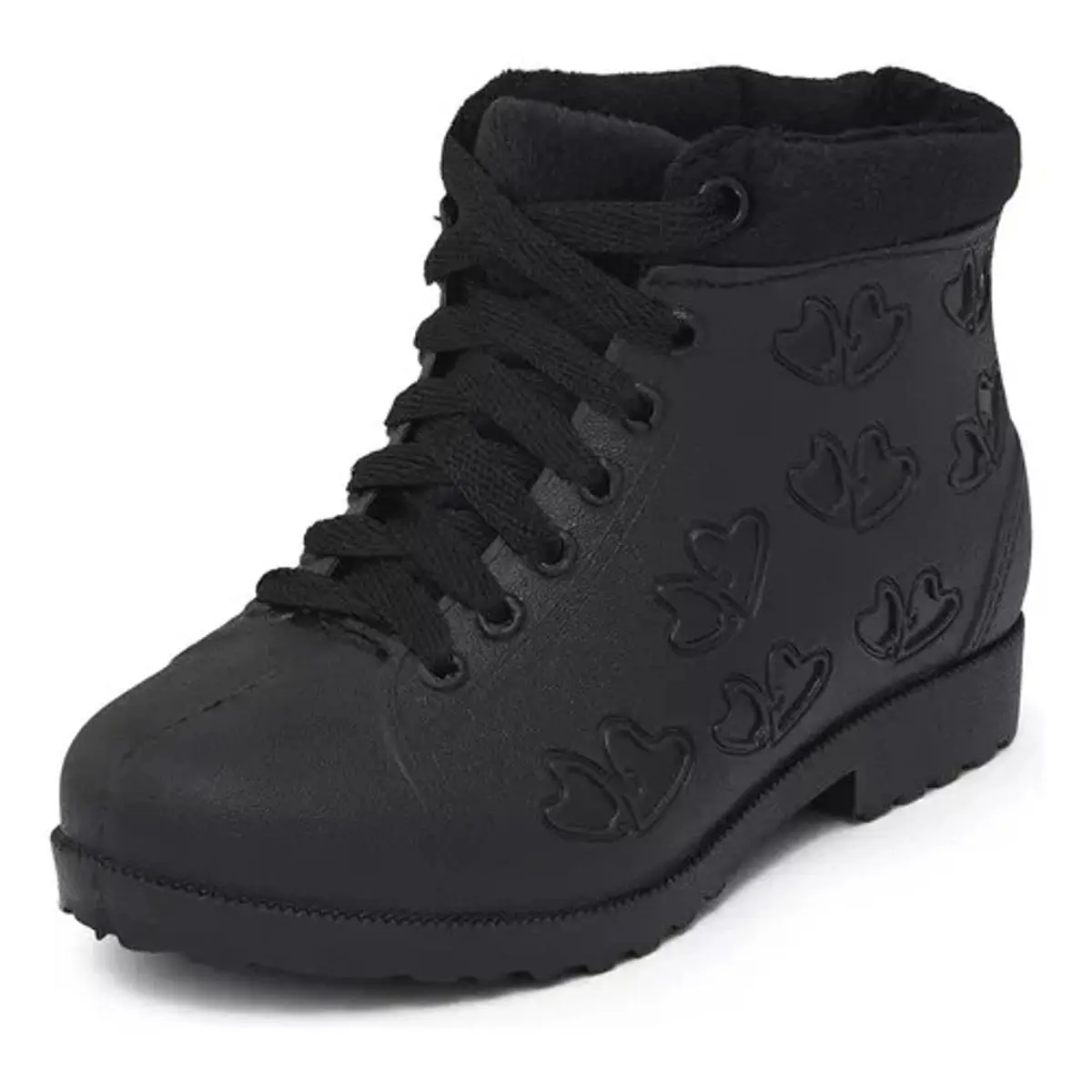 Bota Infantil Menina cano médio Acolchoada saltinho casual inverno coturno