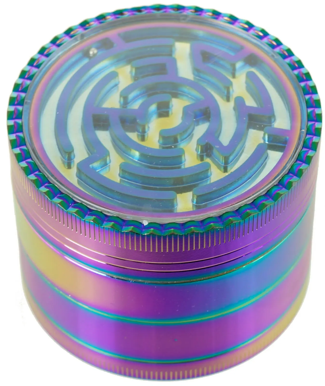 

2.45" Maze Top 4 Piece Grinder Herb Spice Crusher Rainbow Color