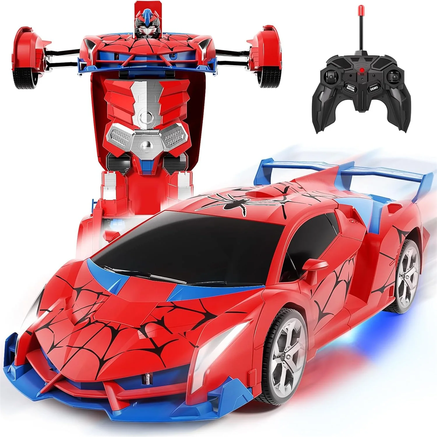 

Transform RC Cars Remote Control Car 1:18 Scale Transforming Robot One-Button Deformation 360° Rotation Car Toy Boys Girls Gifts