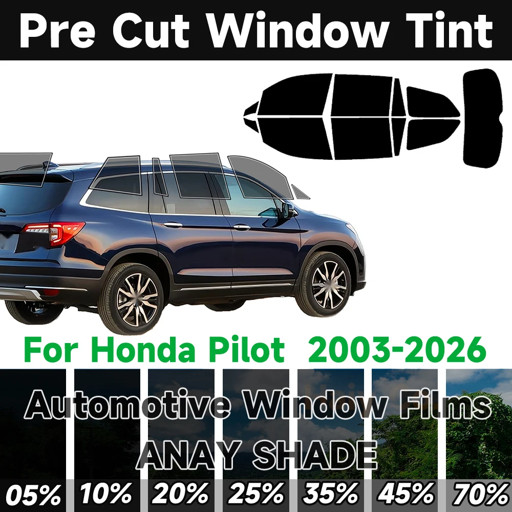 Precut Window Tint Car for Honda Pilot 2003-2026 Any Year Auto Sun Uv Blocking Heat 2Ply Window Protector Privacy Films