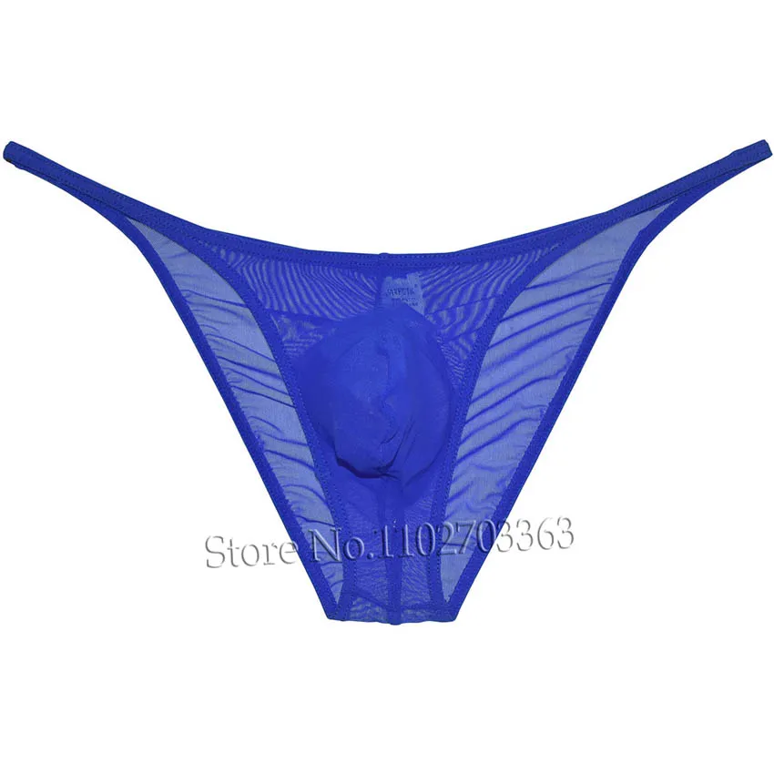 Mens Sheer Mesh Bikini Briefs Cheeky Jockstrap Ultathin Thongs Comfortable See-Through Hipster Briefs Soft Stretchy Underwear