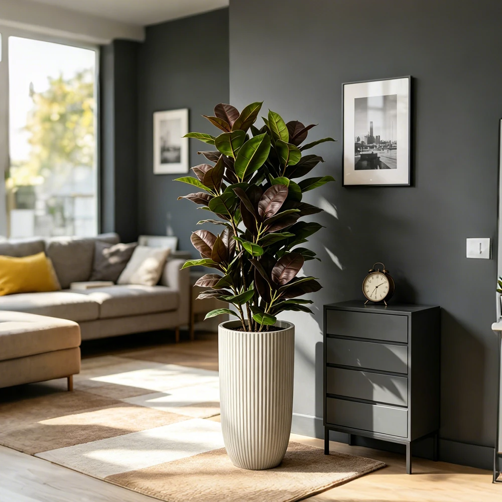 Sztuczne rośliny palmowe 85-12 – Rubber Plant Ficus recenzja i cena
