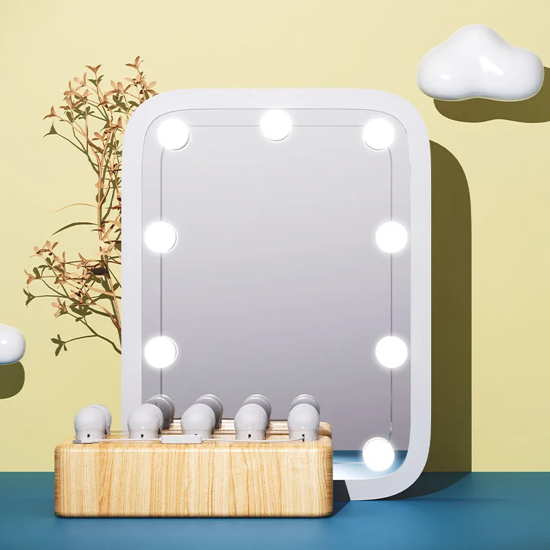 LED makeup mirror fill light, USB powered, three-color adjustable, memory function ambient light strip.