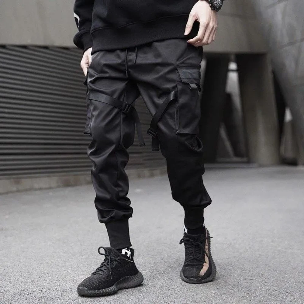 

Outdoor Casual Overalls Mens 2024 Trend Paratrooper Streamers Functional Overalls Leggings Fashion Streetwear Pocket Sweatpants