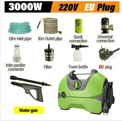 3000W Elektrische Hogedrukreiniger Draagbare Wassen Auto Pistool Veelzijdige Wasmachine Voor Tuinvloeren Thuis & Auto Wasmachine pistool
