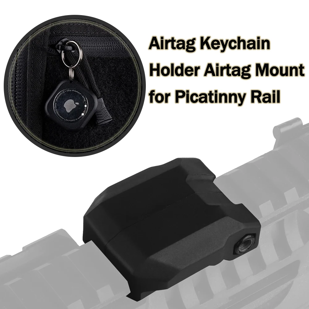 

Picatinny Guide AirTag Keychain Accessory Multi-Purpose Keychain Decor Tactical Rail Holder Fixer for Outdoor & Daily Use