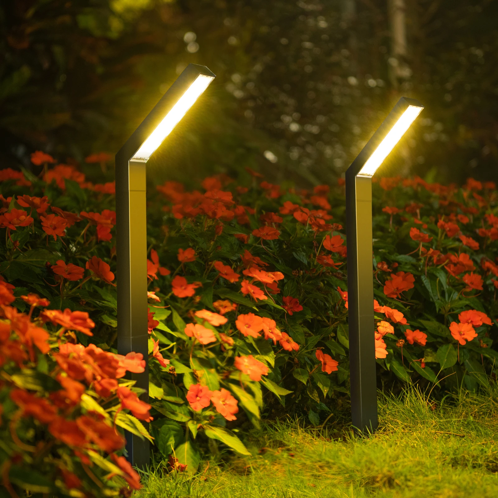 

2 Pack Tall LED Solar Garden Pathway Lights, 3 Color Modes 40LEDs Solar-Powered for Driveway, Patio, Yard, Lawn, Landscape Decor