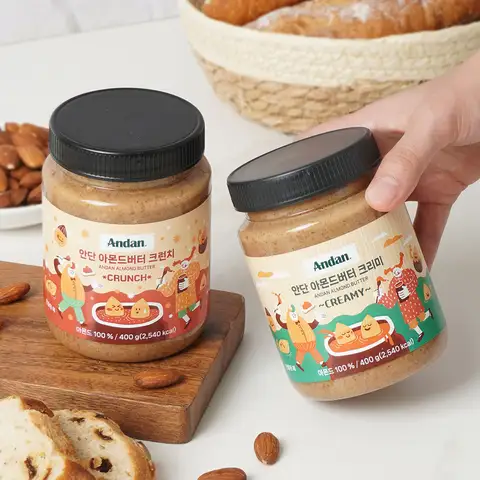 안단잼 무첨가 아몬드버터 100% 400g 스프레드 무설탕 무가당