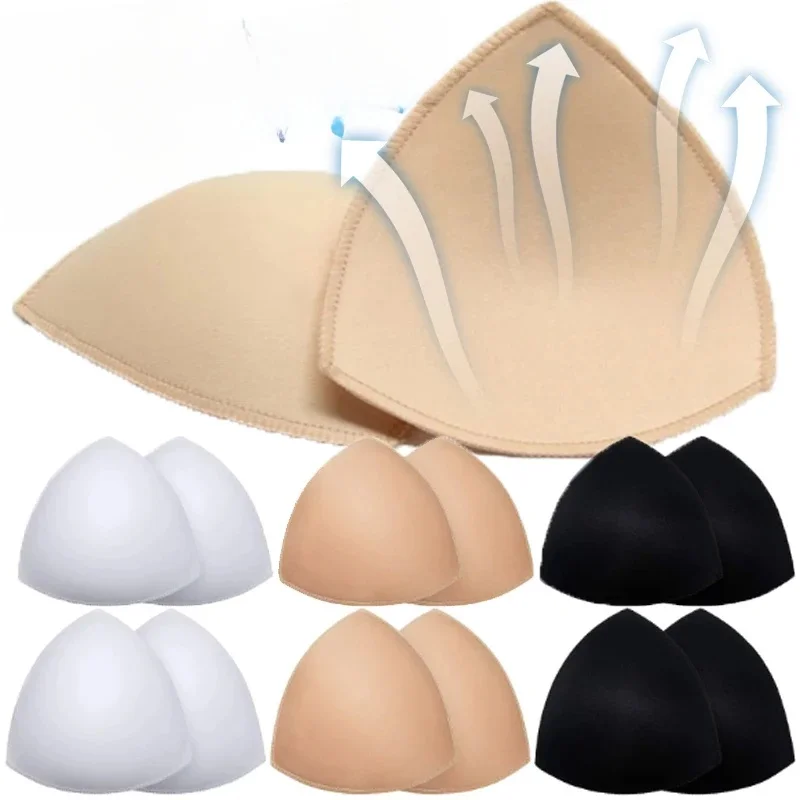 Invisible Triangle Sponge Push Up Bra Pads Women Sexy Inserts Underwear Sponge Swimsuit Bikini Breast Enhancers Chest Cup Pads