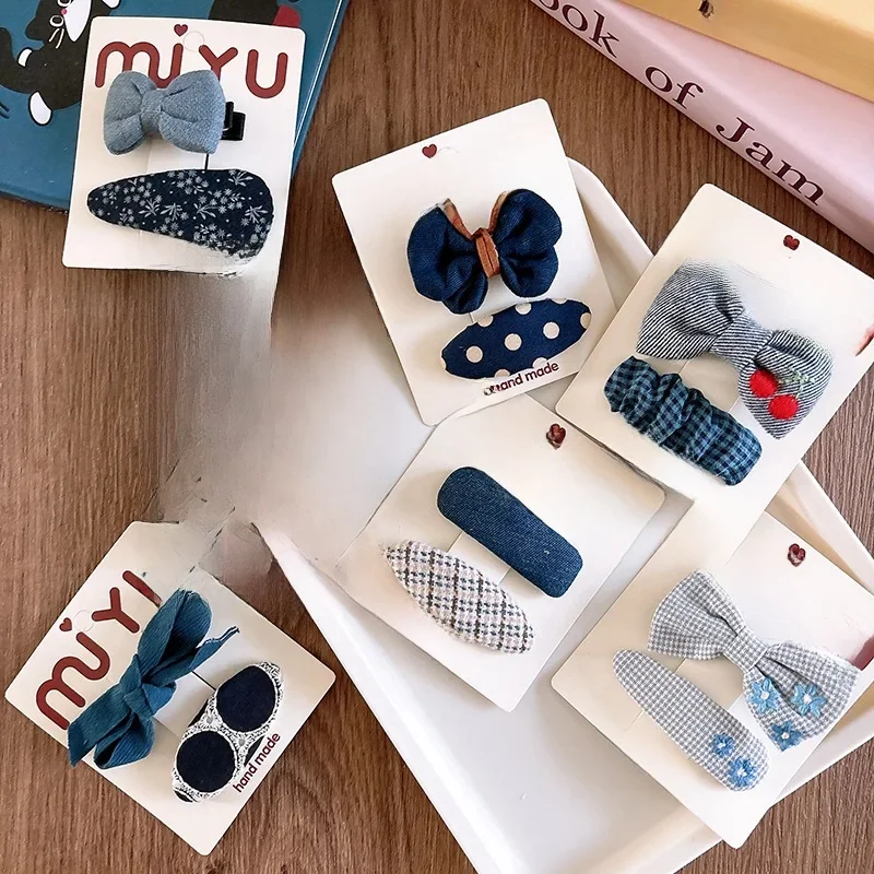 Niebieskie Kawaii Cloth spinki do włosów kobiety dziewczęta dziecięce spinki do włosów szpilki Bobby Barrettes akcesoria spinka do włosów nakrycia głowy nakrycie głowy ozdoba — zdjęcie 2