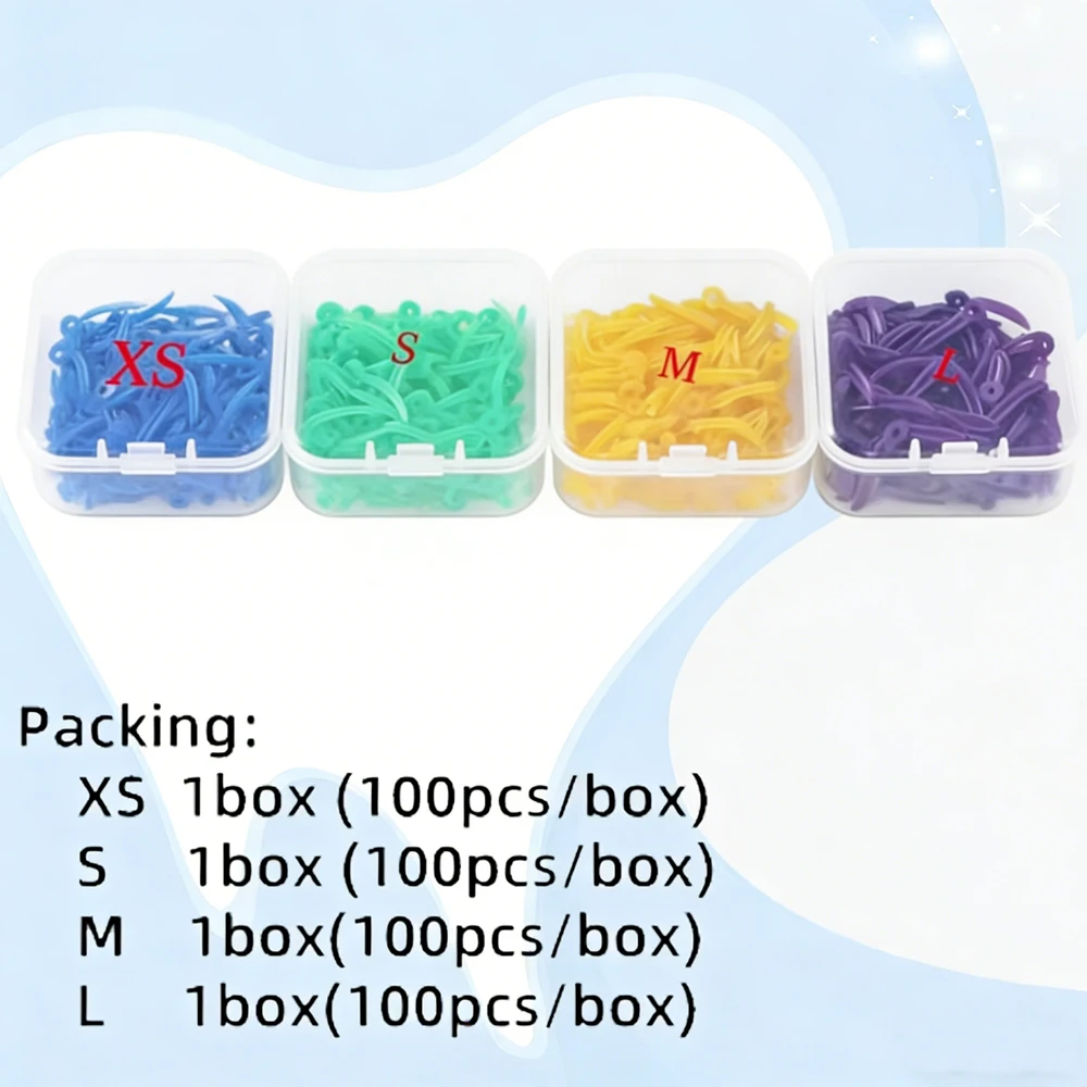 100Pcs Dental Wedges with Holes 4 Sizes Disposable Tooth Separation Gap Wedges Matrix Band Retainer Composite Filling Dentist