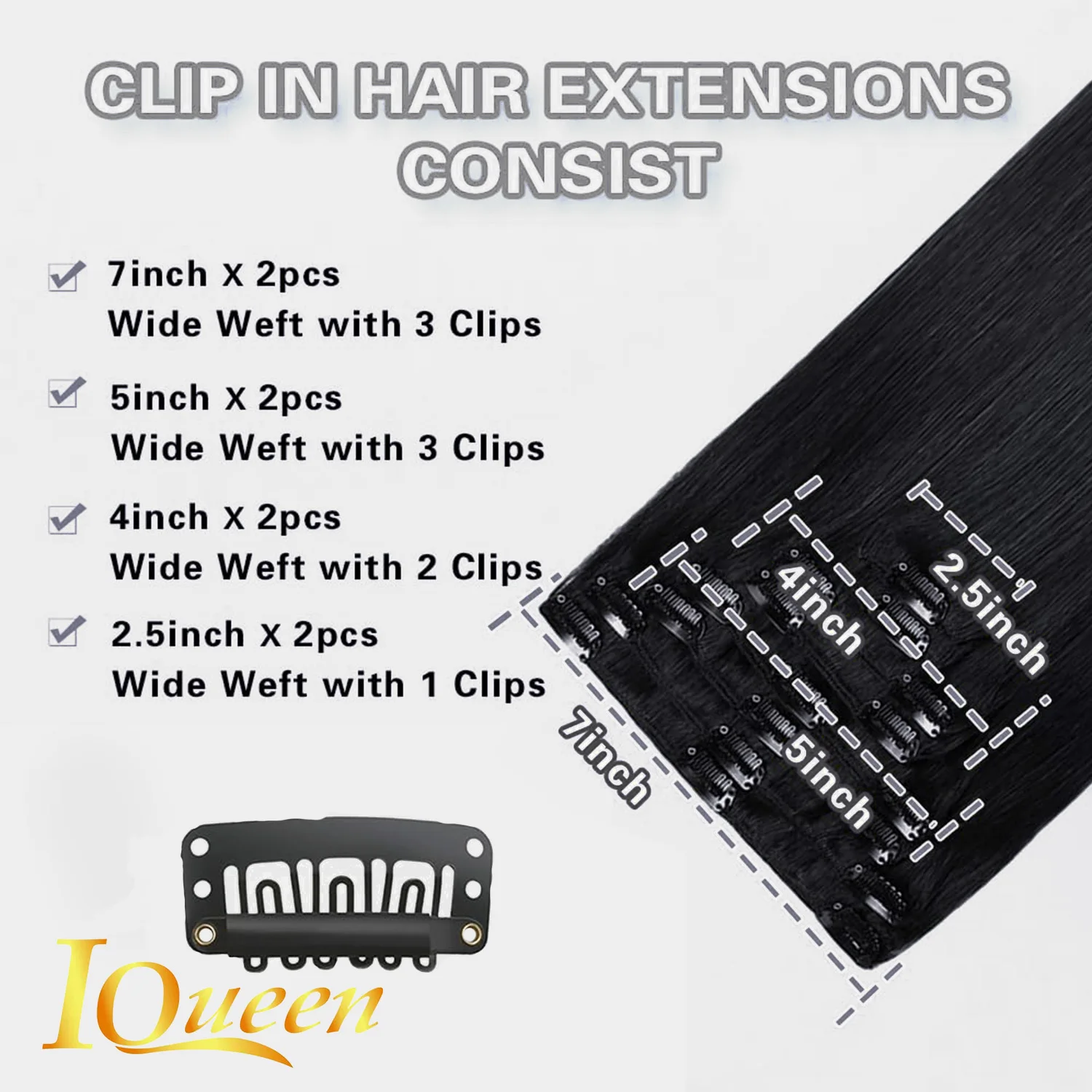 Extensiones de Cabello con Clip, cabello humano Real, Remy, extensiones de cabello humano Real, extensiones de cabello largo y liso