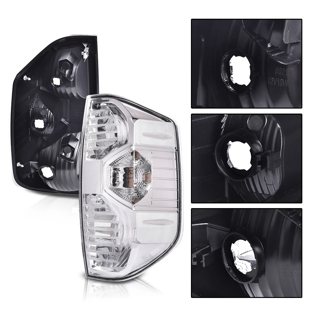 1 زوج أضواء خلفية خلفية مصابيح الفرامل الجمعية صالح ل 2014-2021 تويوتا تندرا واضح عدسة مقاوم للماء سنوبروف الغبار