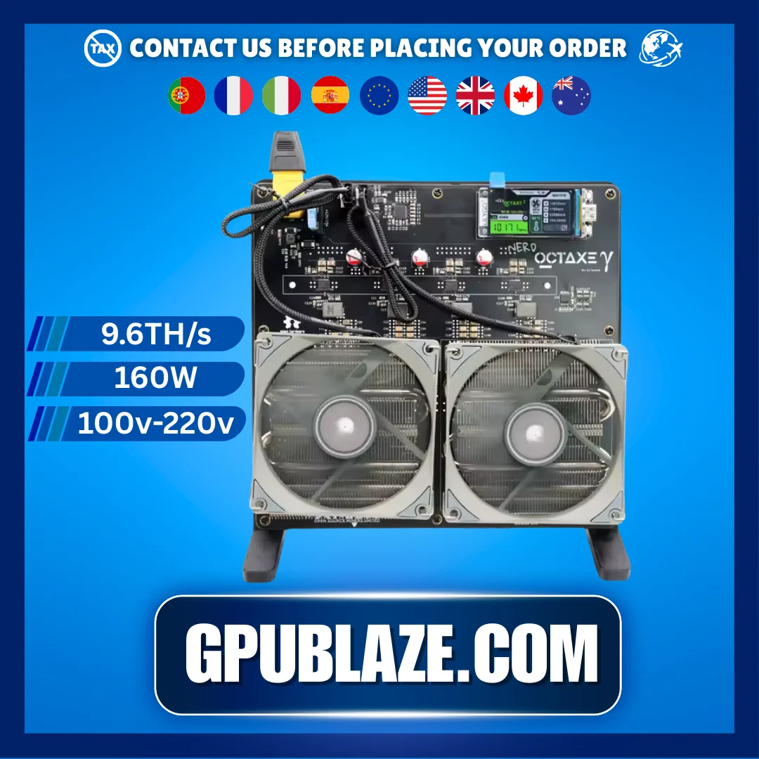 O mais novo Bitaxe Nerdoctaxe Ventiladores duplos Refrigeração a ar 9.6Th/s 160W Bitcoin Home Miner com PSU