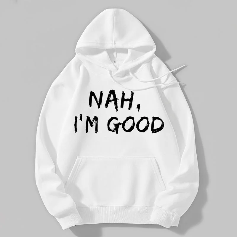 Maschinenwaschbarer, lässiger, urbane Streetwear-Hoodie für den Innenbereich mit auffälligem Textdruck, grafische Baumwollmischung, schwarze Langarm