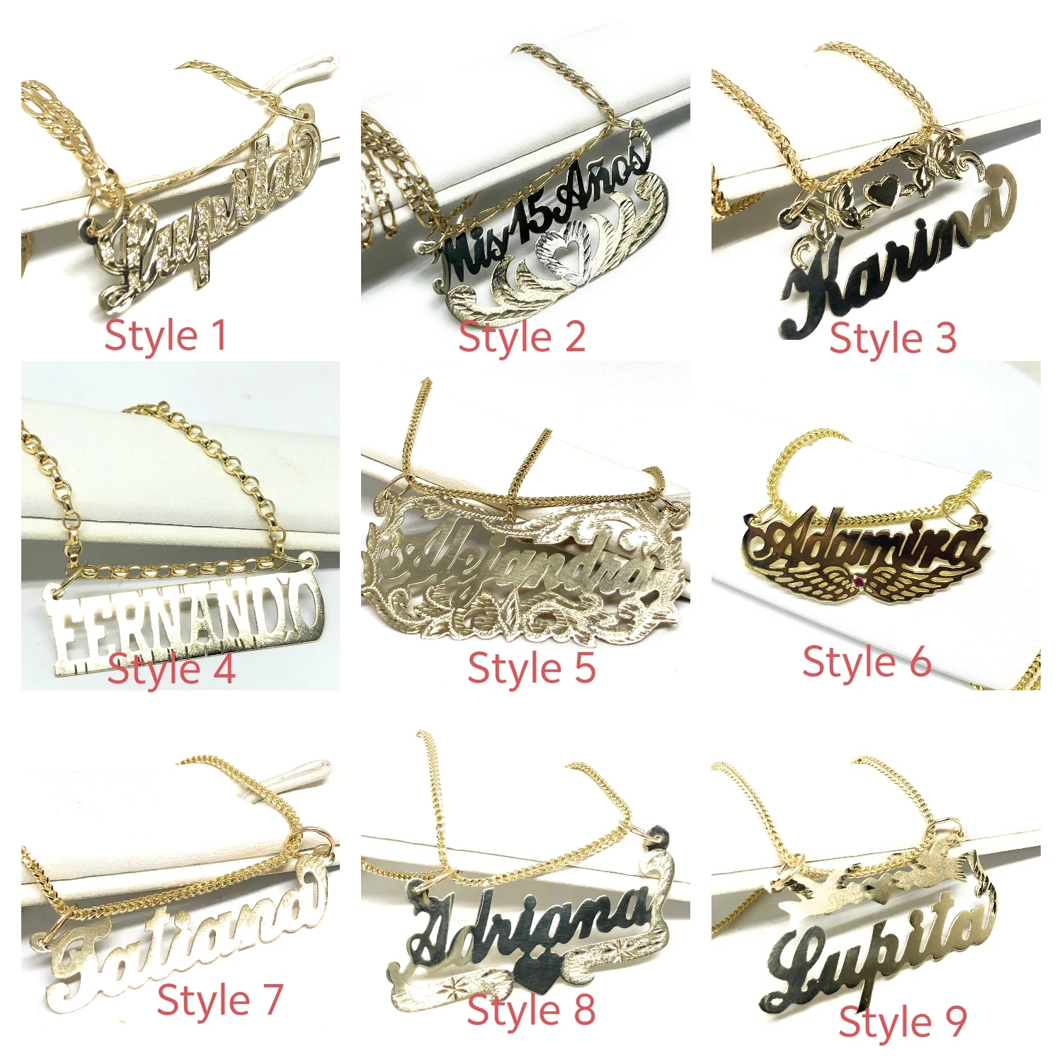 11 Models Available Custom Name Necklace For Women Customized 18k Gold Plated Nameplate Pendant Jewelry Gift For Women