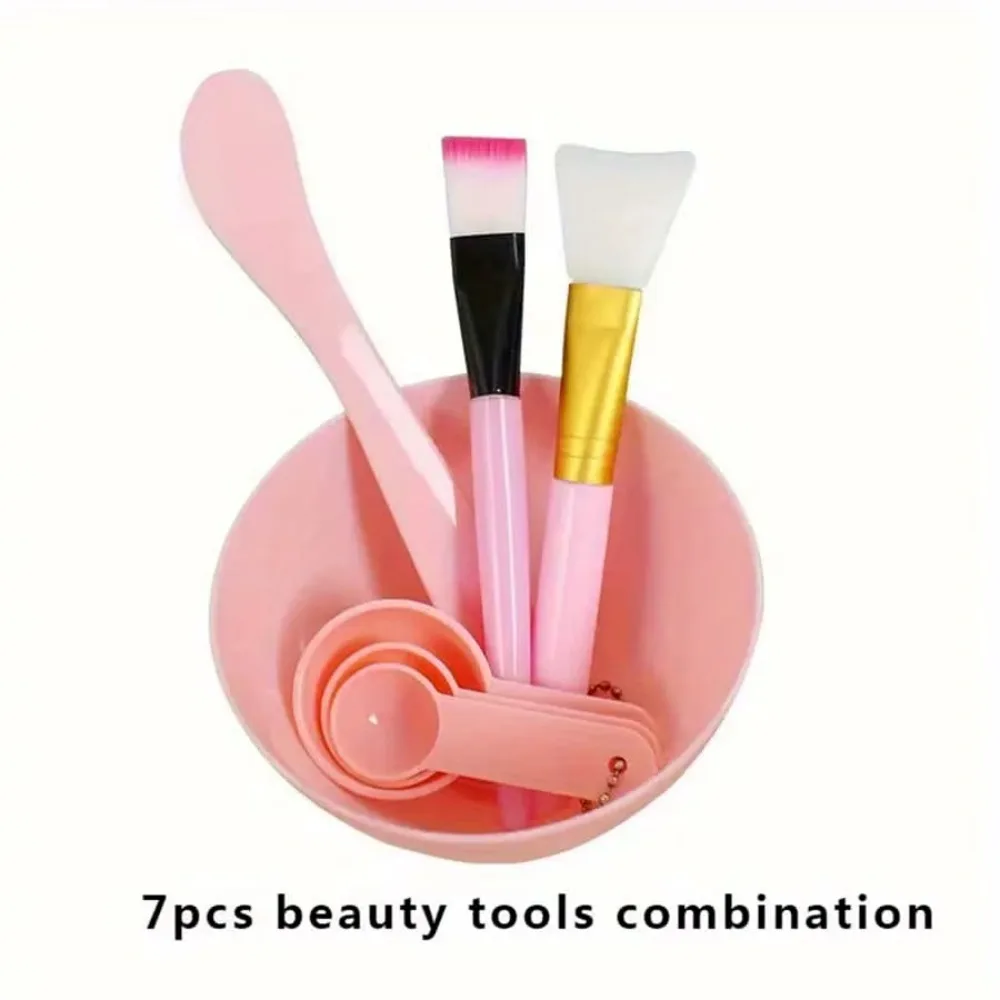 7 pçs/set DIY Máscara Facial Ferramentas de Mistura - Aplicador Facial Espátula Máscara Tigela Colheres - Aplicando Máscaras E Produtos de Cuidados com a Pele