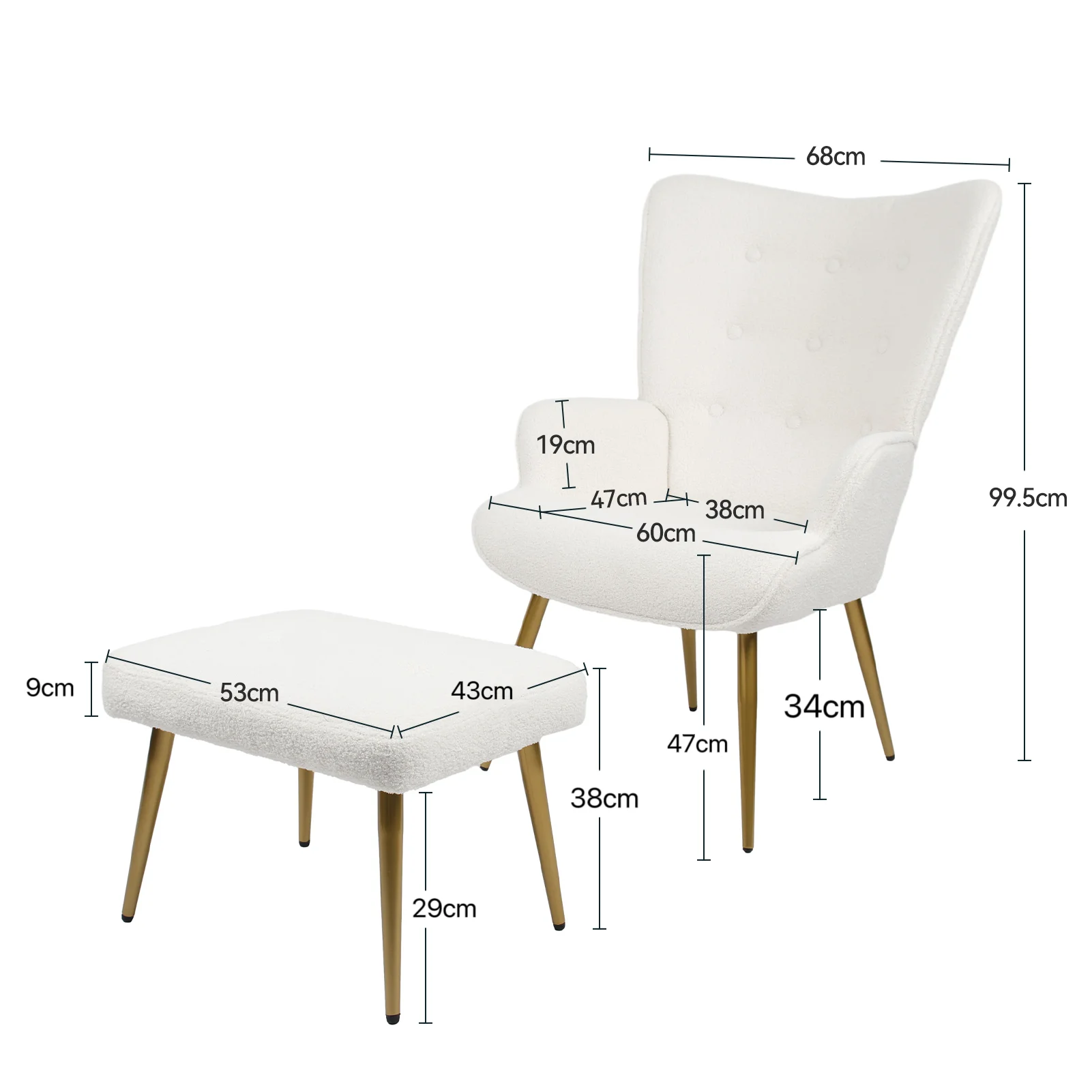 Silla de Lambswool para enfermería, sillón de relajación con reposapiés, sala de estar, TV, tapizado