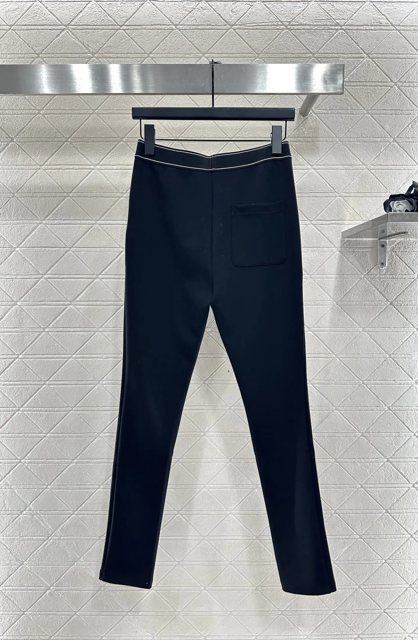 

25 autumn and winter new high-end quality women's clothing waist cinching elastic slimming pants solid color knitted sports pant