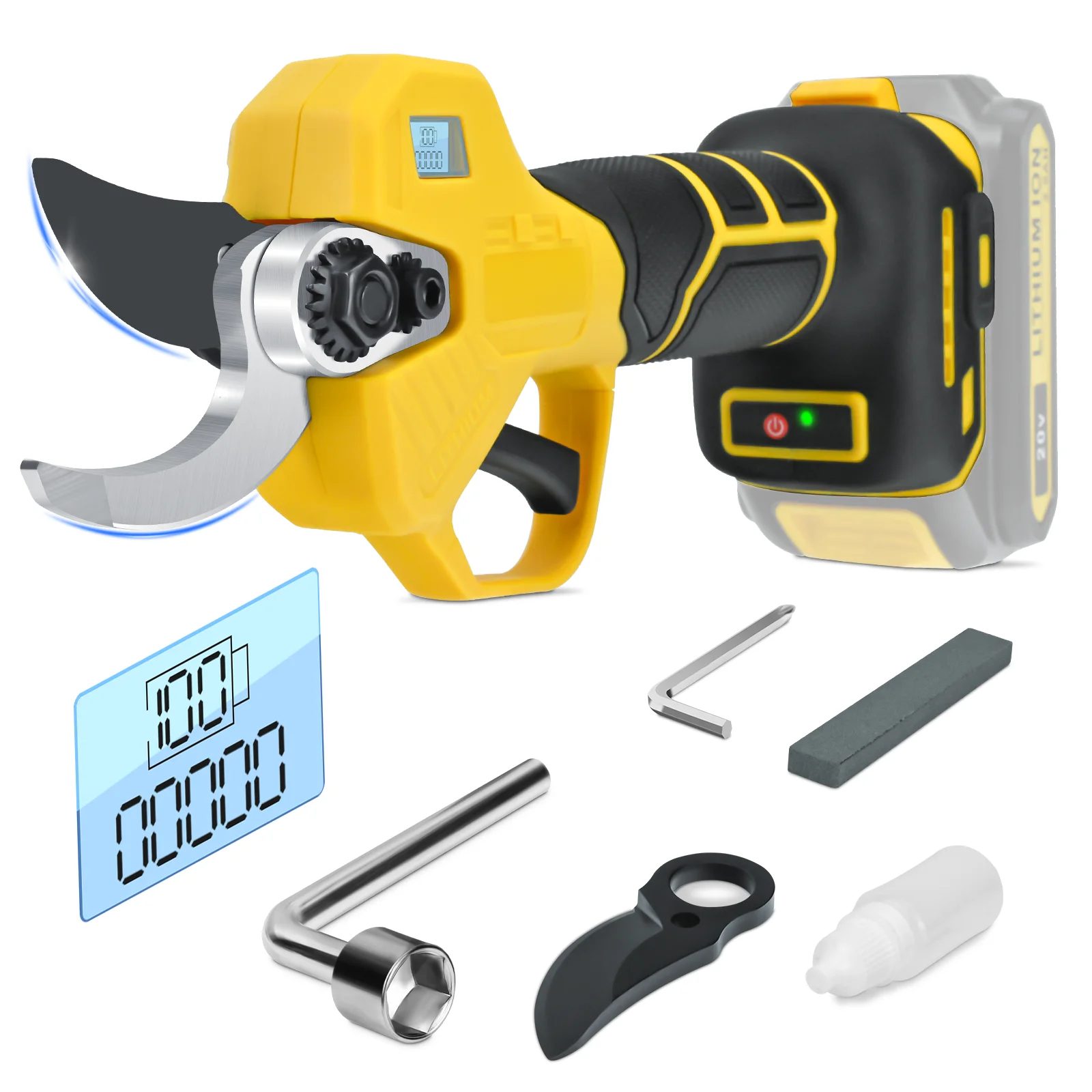 Brushless Elétrica Tesoura de Poda Modos Tesoura sem Fio Ajustável Poda Ramo para Dewalt Bateria 20v 2030 mm sem Bateria