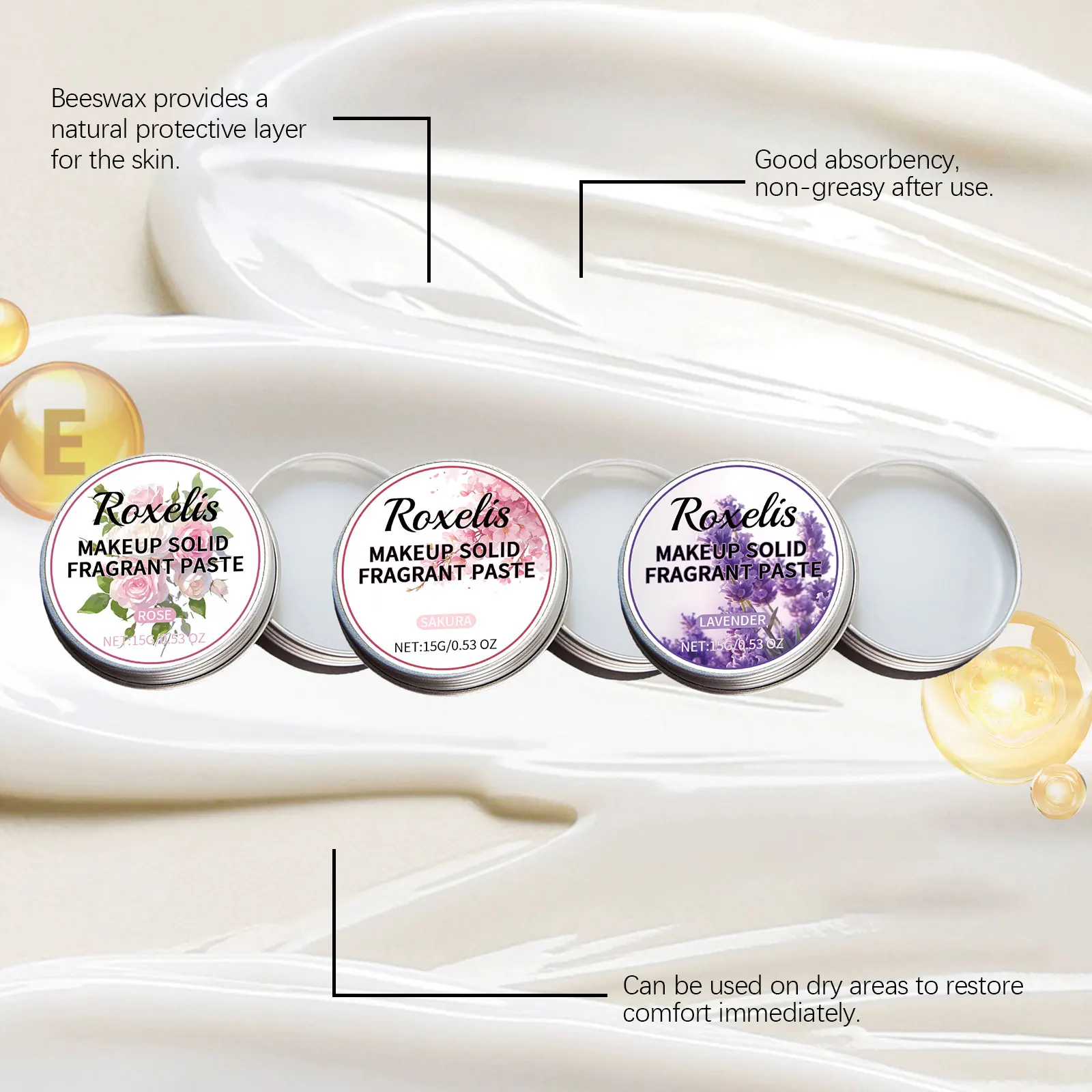 عطر روكسيليس الصلب المزين بالزهور، جيب محمول، عطر أنيق يدوم طويلاً، مزيل عرق الجسم، مكياج نسائي، بلسم صلب #3