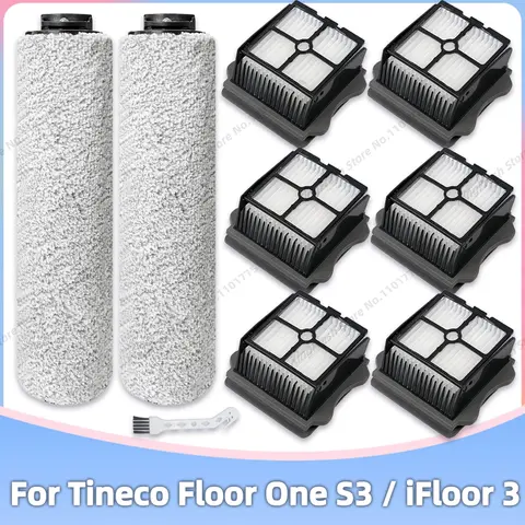 เข้ากันได้กับอะไหล่สำหรับเครื่องดูดฝุ่นแห้งและเปีย Tineco Floor One S3 / Tineco iFloor 3 ชุดชุดอะไหล่ ลูกล้อและกรอง HEPA สำหรับการเปียแบบไร้สาย