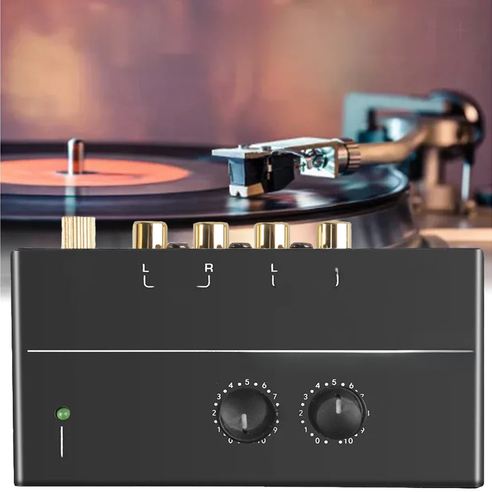 Préampli Phono préampli préampli avec contrôle du Volume de niveau entrée RCA sortie Interfaces de sortie TRS 1/4 "pour platine vinyle LP