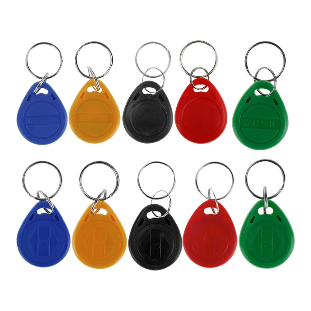10 pièces 125KHz RFID porte-clés EM4100 TK4100 porte-clés proximité porte-clés 125K lecture seule ID jeton porte d'entrée carte de contrôle d'accès Fobs