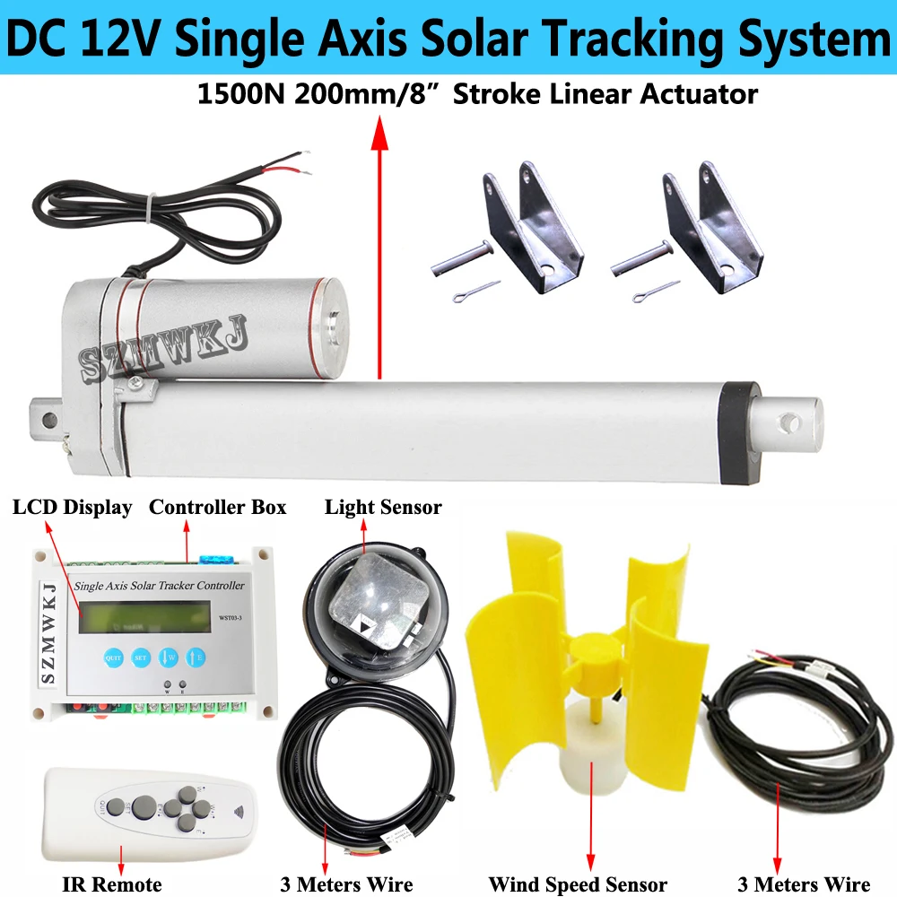 Single Axis Solar Panel Tracking Solar Tracker System W/ 8